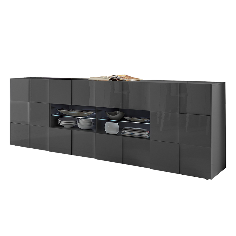 TURIN Credenza a 2 Ante e 4 Cassetti
