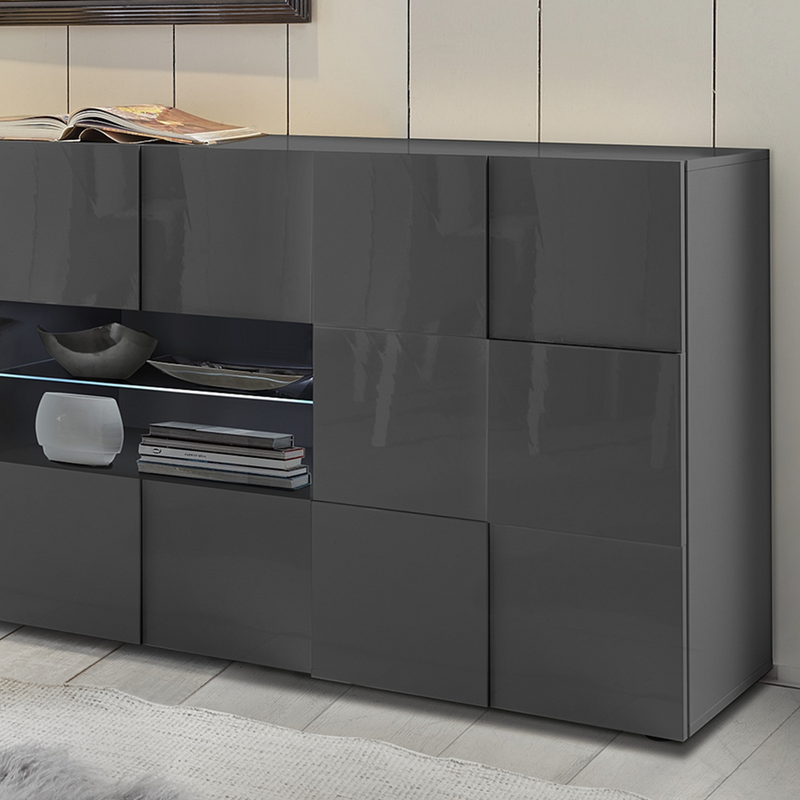 TURIN Credenza a 2 Ante e 4 Cassetti