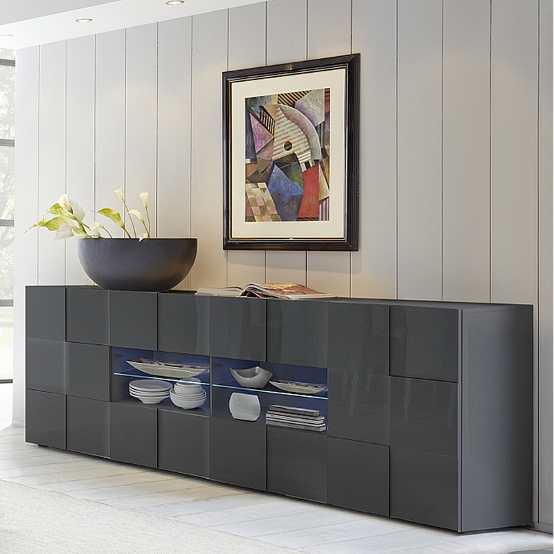 TURIN Credenza a 2 Ante e 4 Cassetti