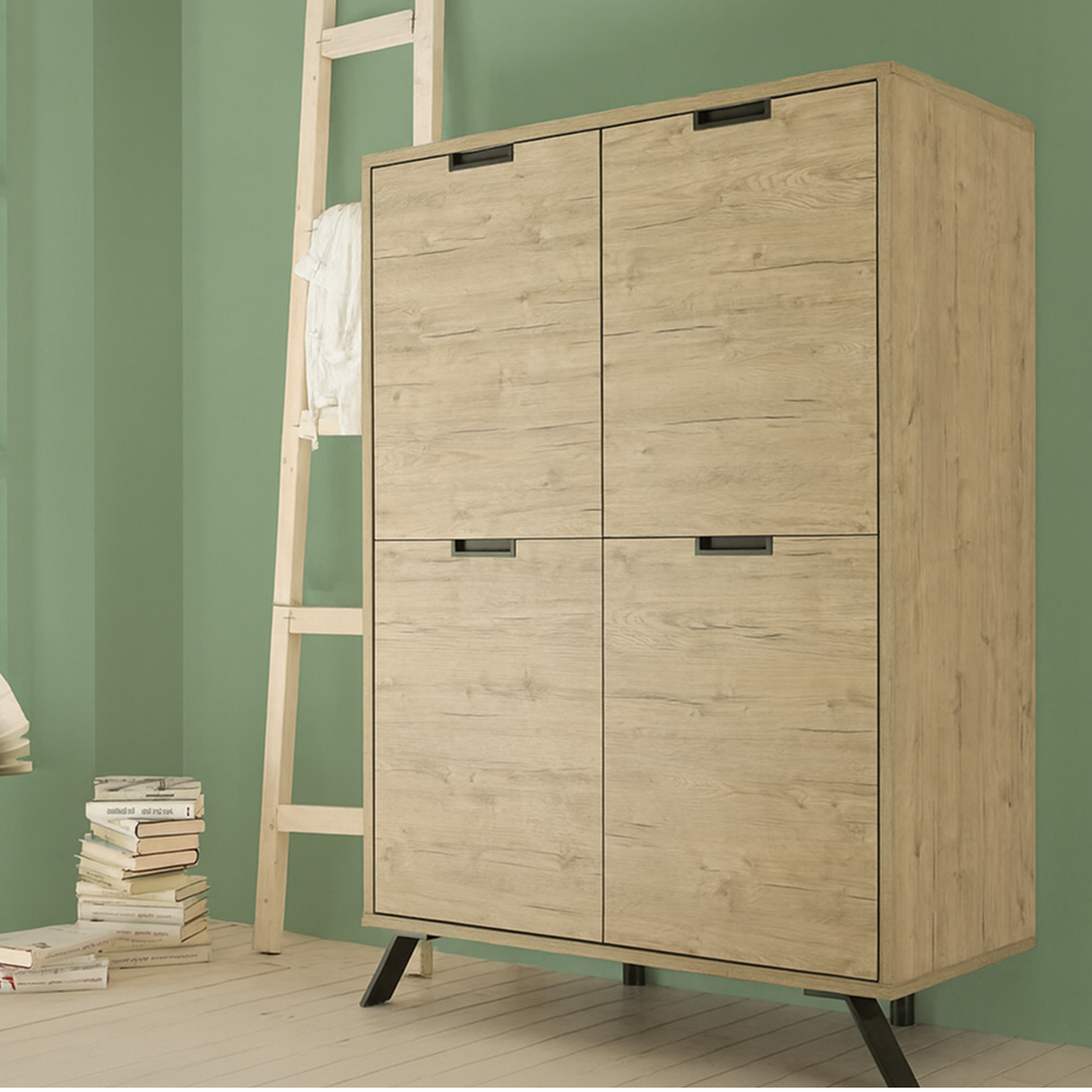 VALENCIA Mobiletto in Legno a 4 Ante