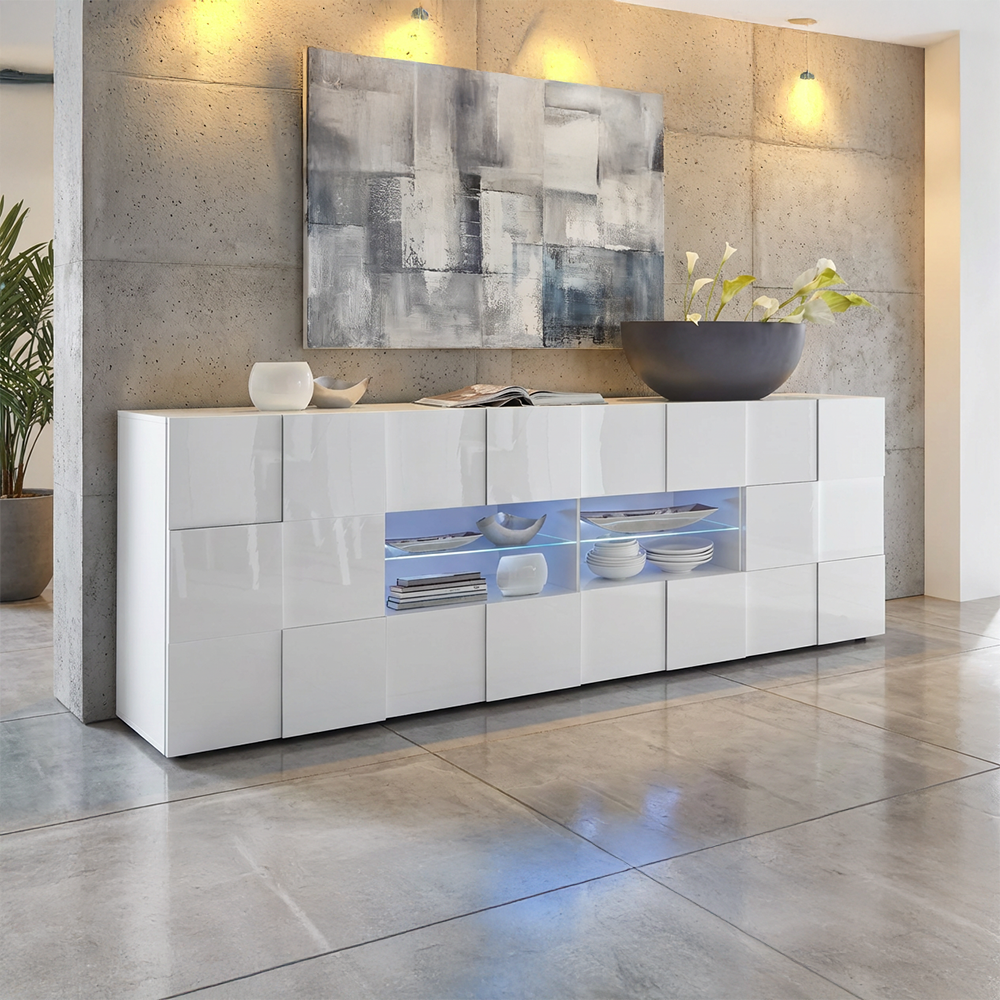 TURIN Credenza a 2 Ante e 4 Cassetti