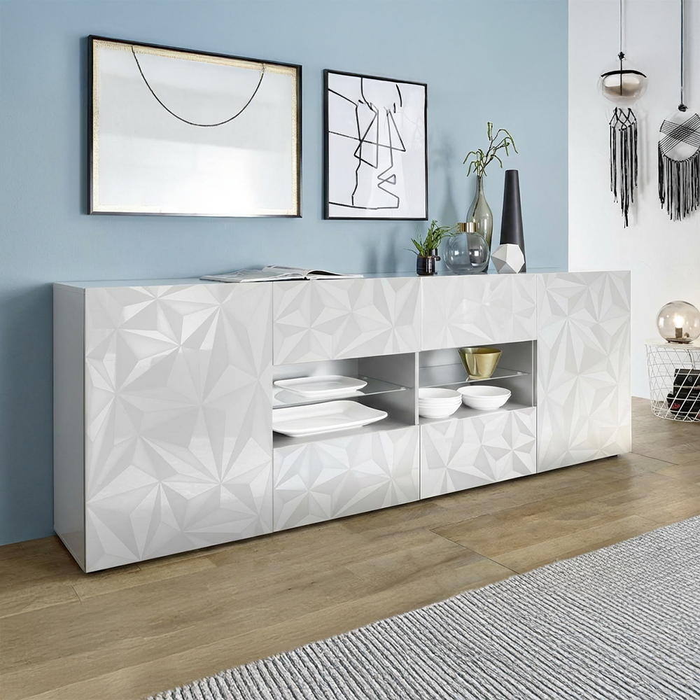 AMSTERDAM Credenza a 2 Ante e 4 Cassetti