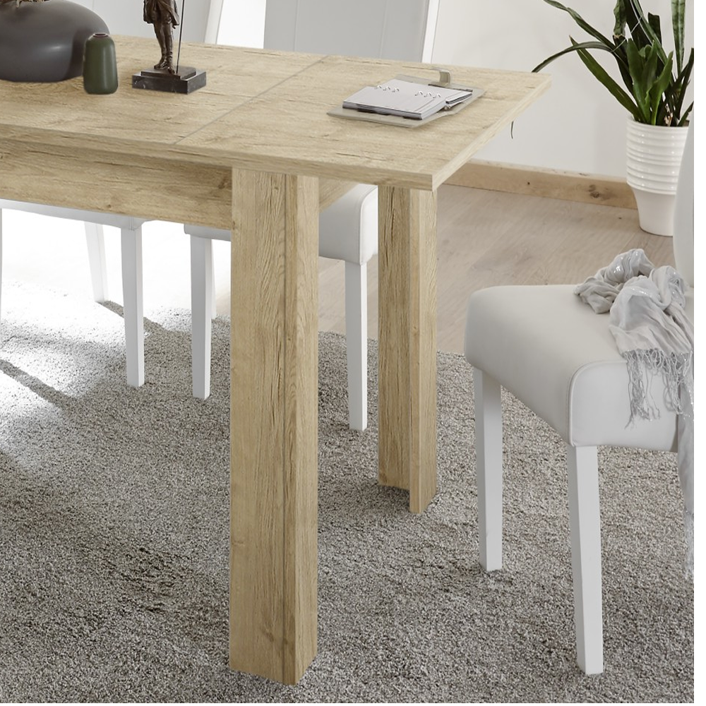 VALENCIA Tavolo 137x90 cm con Gambe in Legno - e Prolunga da 48 cm Già Inclusa