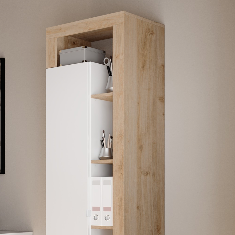 BARCELONA Colonna a 1 Anta - 3 Ripiani in Legno - Nicchie