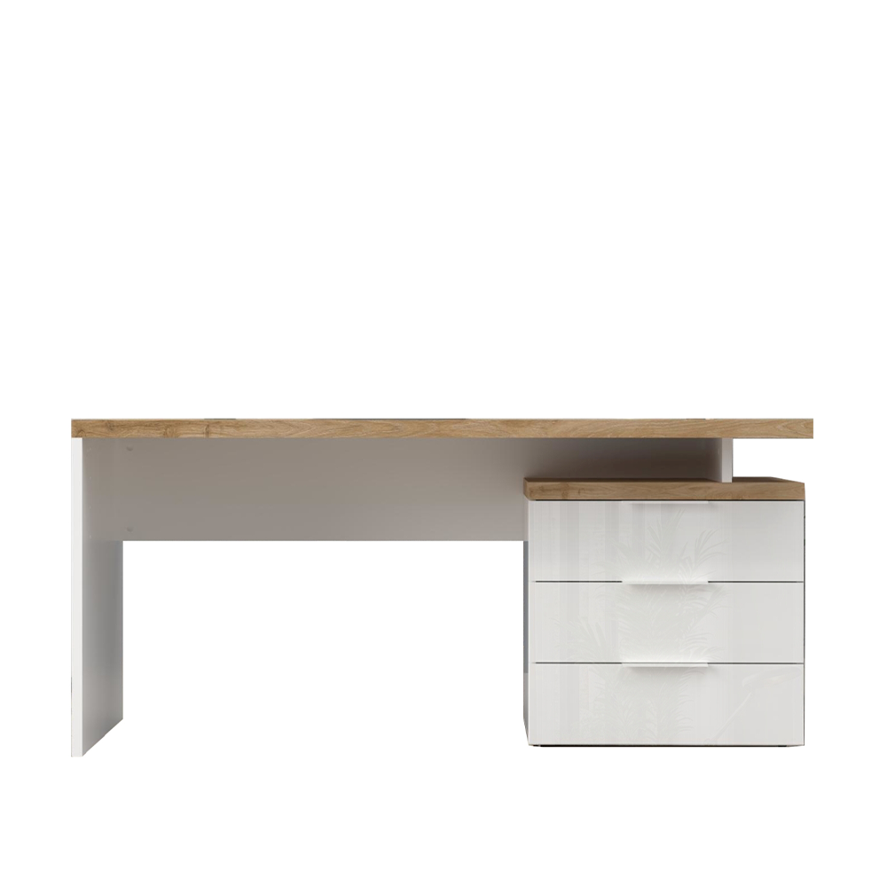COPENAGHEN Scrivania da 160 cm - con 3 Cassetti - Maniglia in Metallo