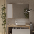 BARCELONA Specchiera Bagno con Colonna 1 Anta e LED 110 cm