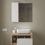 BARCELONA Specchiera Con Colonna 1 Anta E Luce Led