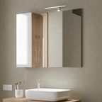 BARCELONA Specchiera Bagno con Colonna 1 Anta e LED 92 cm
