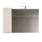 BARCELONA Mobile Bagno Sospeso 1 Cassetto con Specchiera con Colonna 1 Anta e Luce LED Cashmere / Kadiz