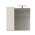 BARCELONA Specchiera Bagno con Colonna 1 Anta e LED 78 cm Cashmere / Kadiz