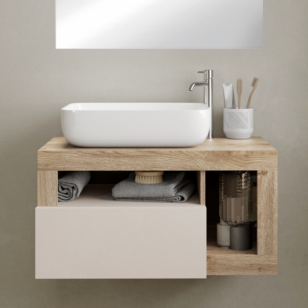 Mobile Bagno Sospeso 1 Cassetto BARCELONA 92 cm Cashmere / Kadiz