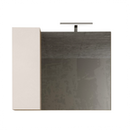 BARCELONA Specchiera Bagno con Colonna 1 Anta e LED 92 cm Cashmere / Kadiz