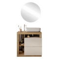 BARCELONA Mobile Bagno a Terra 2 Cassetti con Specchiera "orb" - Retroilluminata Cashmere / Kadiz