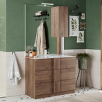 ROME Specchiera Bagno con Colonna 1 Anta e LED 80 cm Mercure