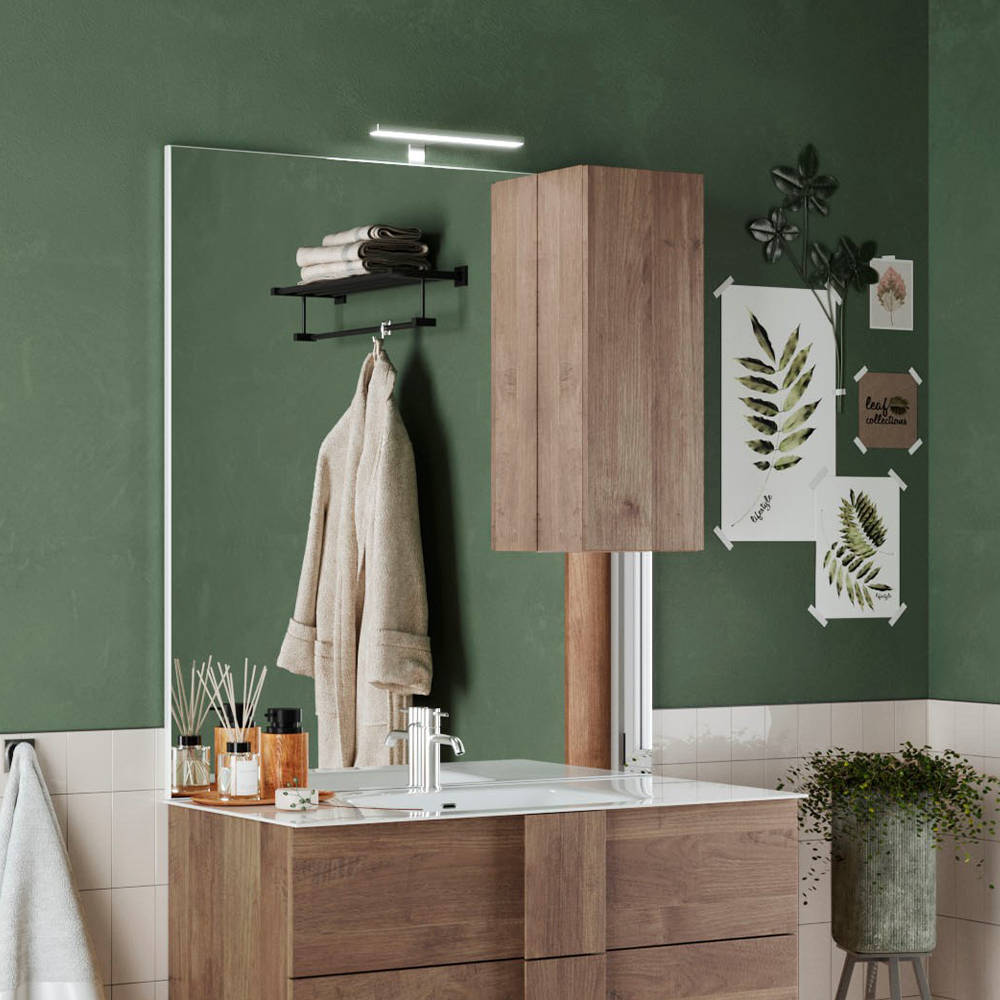 ROME Specchiera Bagno con Colonna 1 Anta e LED 80 cm Mercure