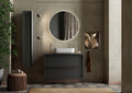 MILAN Mobile da Bagno con Lavabo in Ceramica, su Gambe in Metallo, Larghezza 110 cm con Specchiera "orb" Retroilluminata
