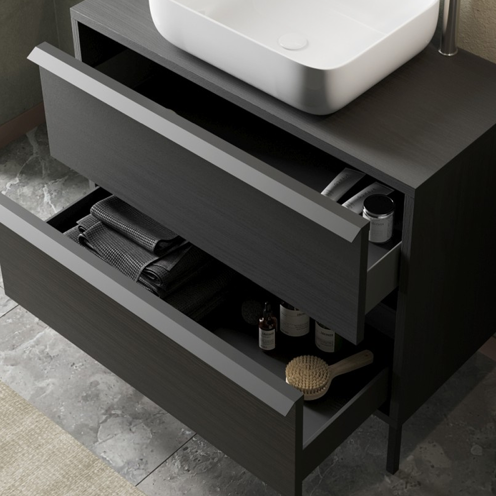 MILAN Mobile Bagno A Terra Con 2 Cassetti