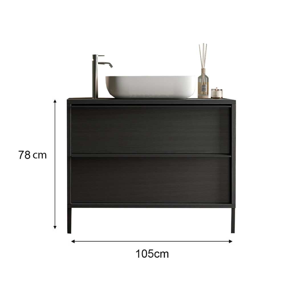 MILAN Mobile Bagno A Terra Con 2 Cassetti