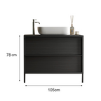 MILAN Mobile Bagno A Terra Con 2 Cassetti