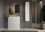 Mobile Bagno a Terra 3 Cassetti LONDON 101 cm Bianco Lucido