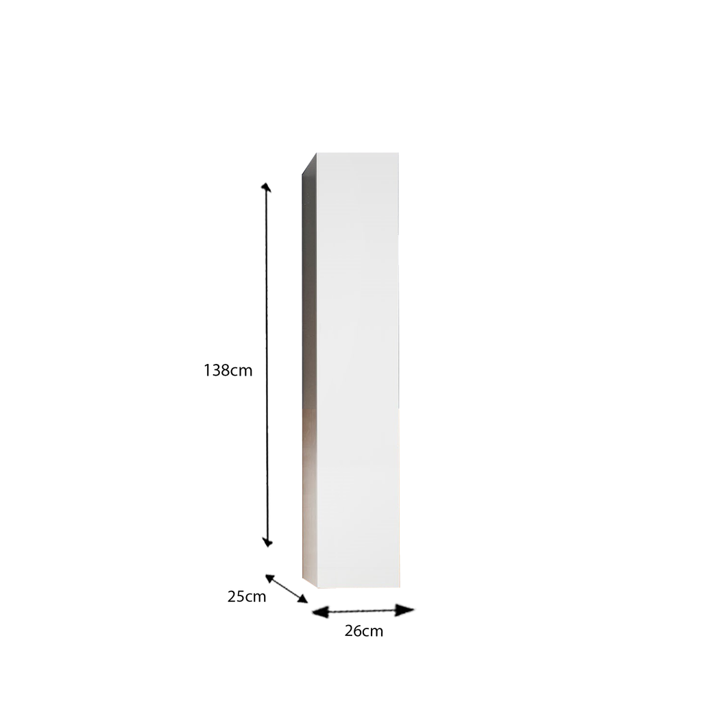 Colonna 1 Anta LONDON 25 cm Bianco Lucido