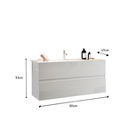 Mobile Bagno Sospeso 2 Cassetti LONDON 101 cm Bianco Lucido