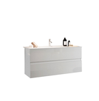 Mobile Bagno Sospeso 2 Cassetti LONDON 82 cm Bianco Lucido
