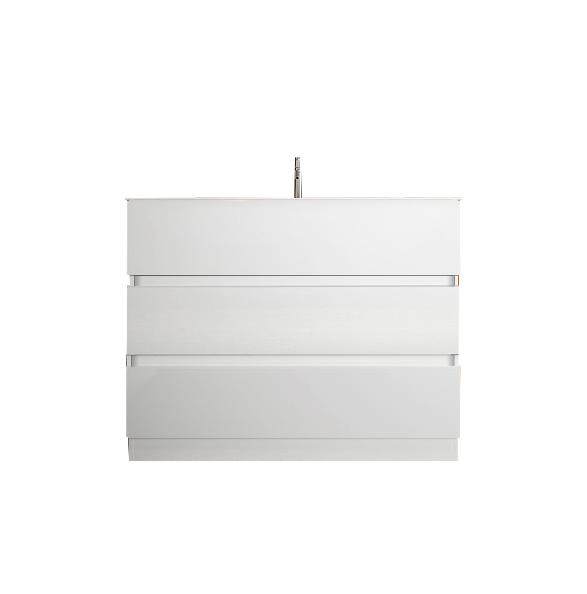 Mobile Bagno a Terra 3 Cassetti LONDON 82 cm Bianco Lucido