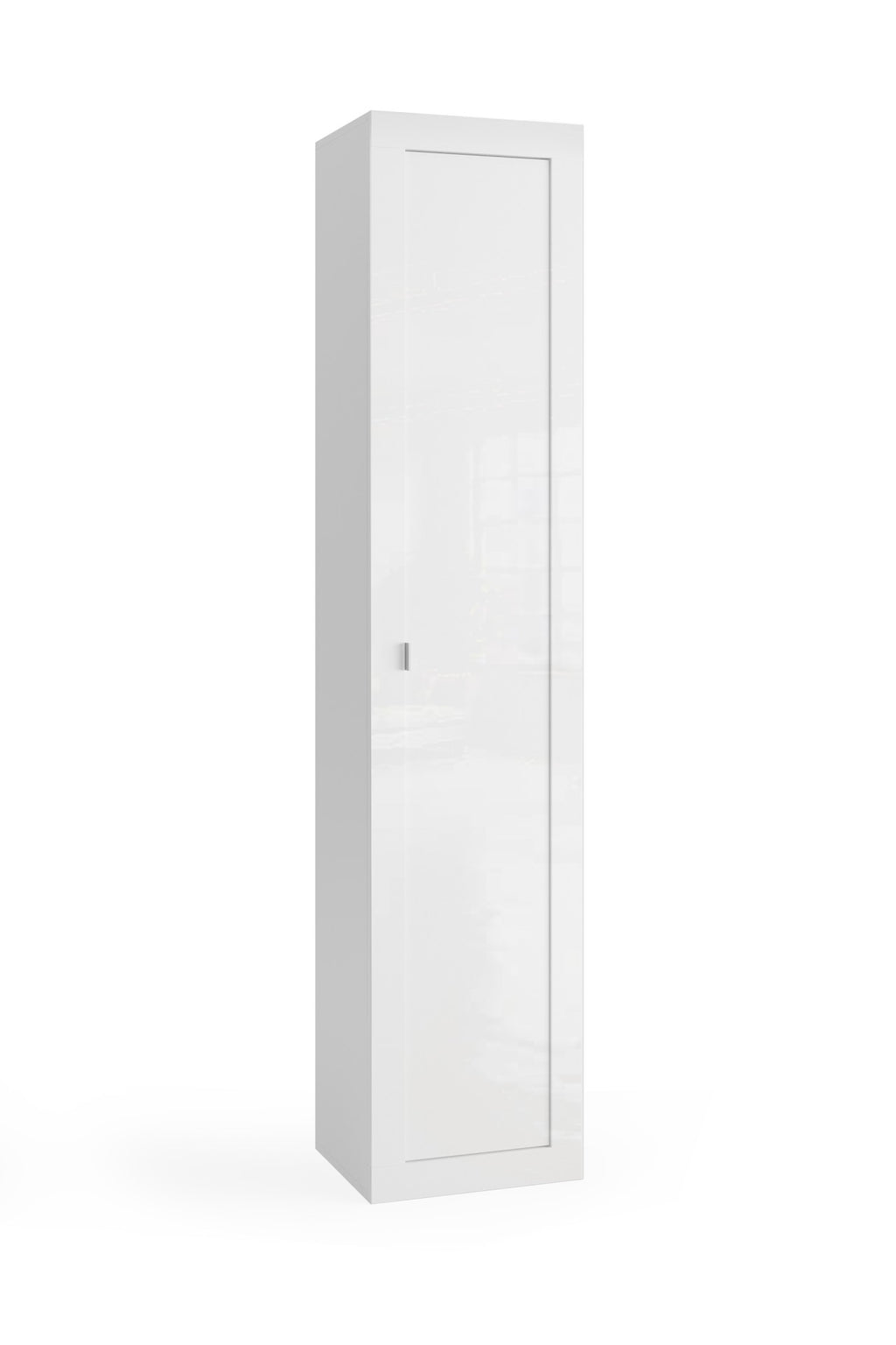Colonna Girevole - con Specchio - 1 Cassetto - 2 Ante MADRID 35 cm Bianco Lucido