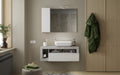Mobile Bagno Sospeso 1 Cassetto BARCELONA 110 cm Bianco Lucido / Cemento