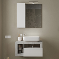 Mobile Bagno Sospeso 1 Cassetto BARCELONA 79 cm Bianco Lucido / Cemento