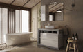 Mobile Bagno a Terra 2 Cassetti BARCELONA 110 cm Bianco Lucido / Cemento