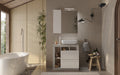 Mobile Bagno a Terra 2 Cassetti BARCELONA 79 cm Bianco Lucido / Cemento