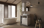 Mobile Bagno a Terra 2 Cassetti BARCELONA 79 cm Bianco Lucido / Cemento