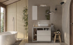 Mobile Bagno a Terra 2 Cassetti BARCELONA 92 cm Bianco Lucido / Cemento