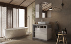 Mobile Bagno a Terra 2 Cassetti BARCELONA 92 cm Bianco Lucido / Cemento