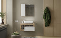 BARCELONA Mobile Bagno con Lavabo in Ceramica, Sospeso, Larghezza 78cm con Specchiera con Colonna 1 Anta e Luce LED
