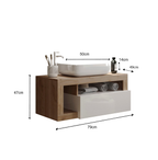 Mobile Bagno Sospeso 1 Cassetto BARCELONA 79 cm Bianco Lucido / Kadiz