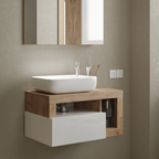 Mobile Bagno Sospeso 1 Cassetto BARCELONA 79 cm Bianco Lucido / Kadiz