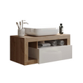 Mobile Bagno Sospeso 1 Cassetto BARCELONA 92 cm Bianco Lucido / Kadiz