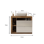 Mobile Bagno a Terra 2 Cassetti BARCELONA 110 cm Bianco Lucido / Kadiz