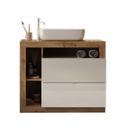 Mobile Bagno a Terra 2 Cassetti BARCELONA 110 cm Bianco Lucido / Kadiz