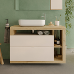 Mobile Bagno a Terra 2 Cassetti BARCELONA 92 cm Bianco Lucido / Kadiz