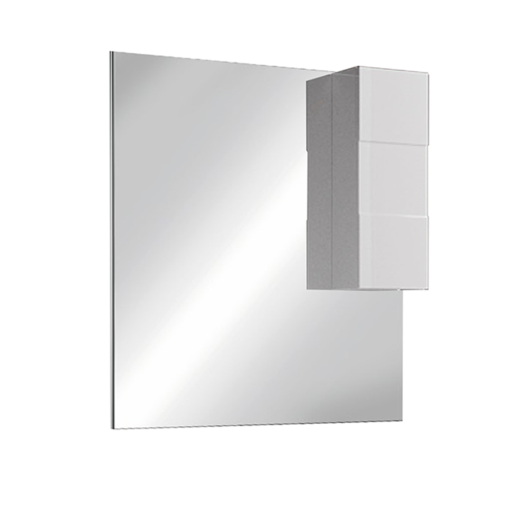 BERLIN 2.0 Specchiera Bagno con Colonna 1 Anta e LED 120 cm Bianco Lucido