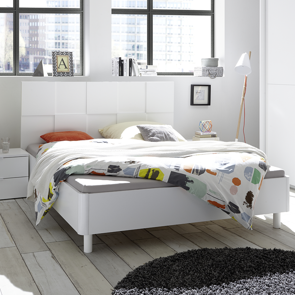 Letto 180 Cm LAGOS Bianco Laccato Opaco