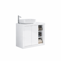Mobile Bagno a Terra 2 Ante - Lavabo ad Appoggio MADRID 92 cm Bianco Lucido