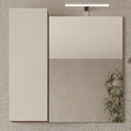 BARCELONA Specchiera Bagno con Colonna 1 Anta e LED 78 cm Cashmere / Mercure