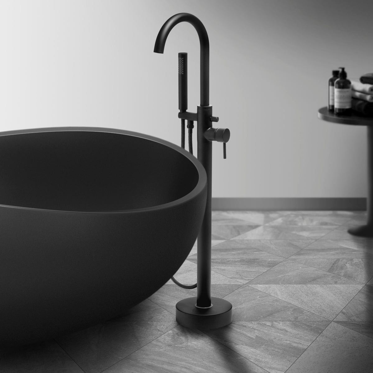Mix Vasca Freestanding Nero con Kit 26,5 cm