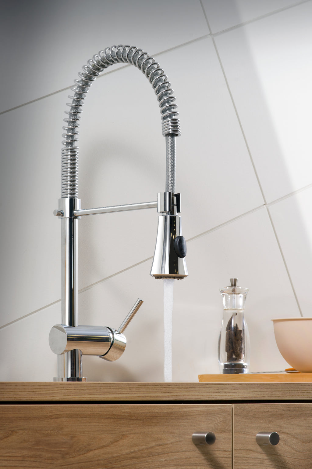 Miscelatore Monoc. con Docc. Estr. Lavello Luna 26,5 cm Cromato