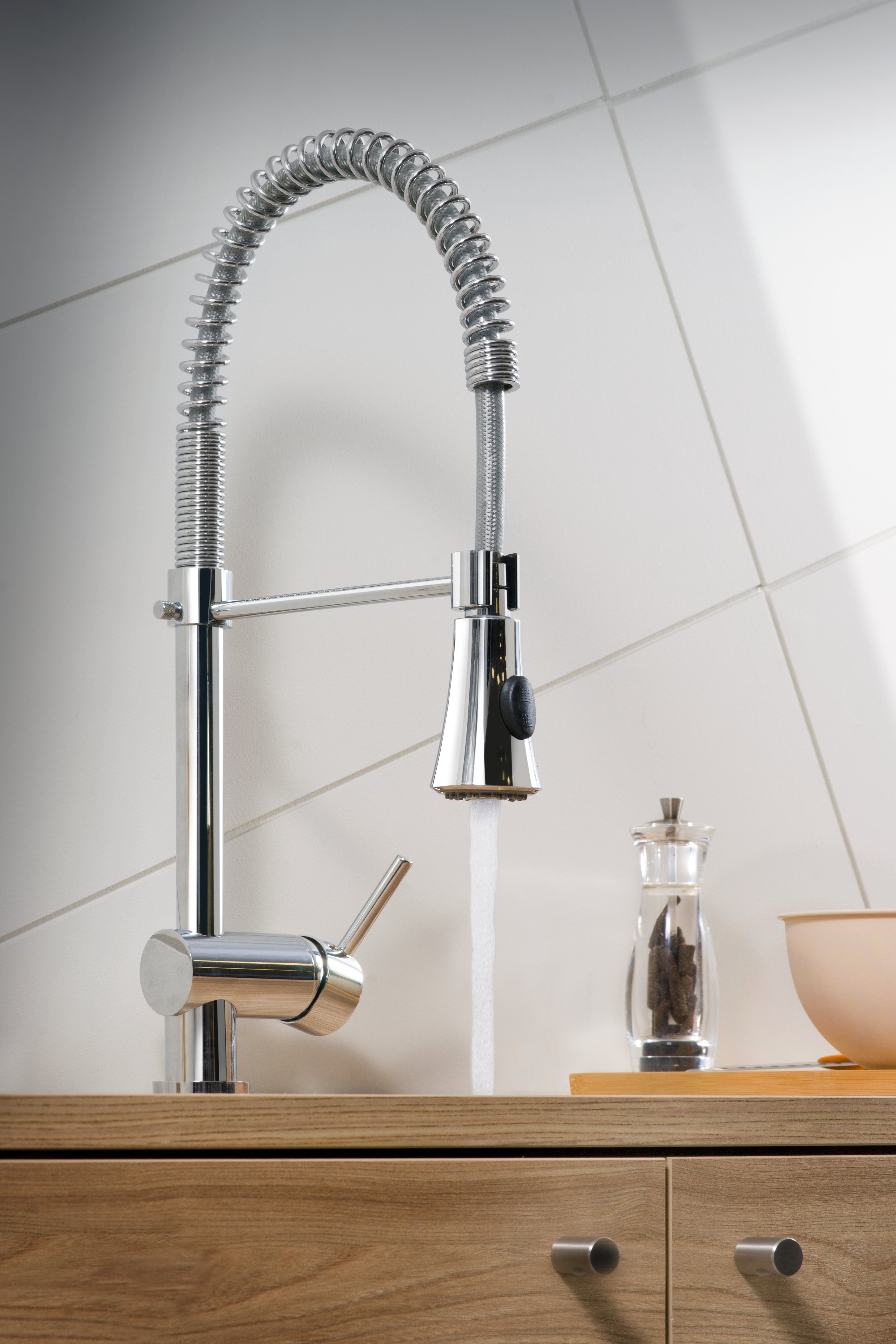 Miscelatore Monoc. con Docc. Estr. Lavello Luna 26,5 cm Cromato